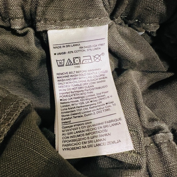 Banana Republic PAPERBAG SHORT army olive green high rise belt size 6 utility - Picture 8 of 14